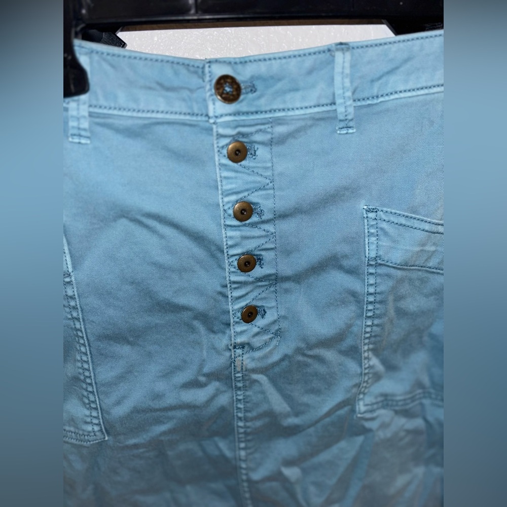Pilcro & The Letterpress Utility Button Front Skirt Size 14 – Blue - Picture 3 of 5